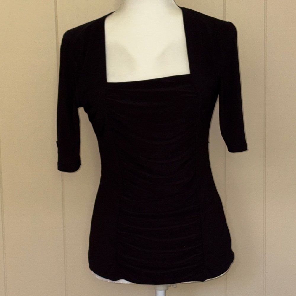 White House Black Market Elegant Black Blouse